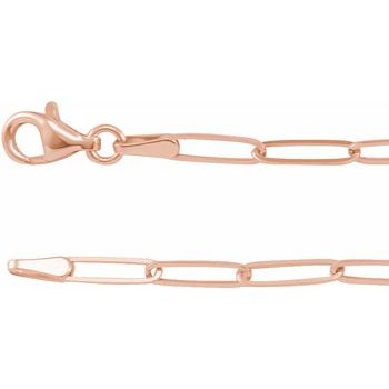 14K Rose 2.6 mm Elongated Link 16 inch Chain Ref 16866982