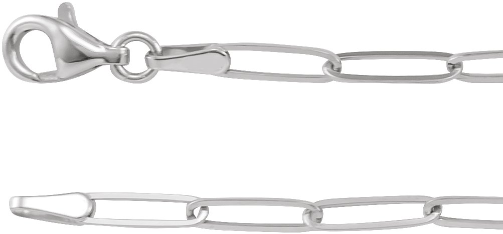 Sterling Silver 2.6 mm Paperclip-Style 7" Chain