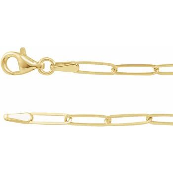 14K Yellow 2.6 mm Elongated Link Chain 7 inch Bracelet Ref 16866634