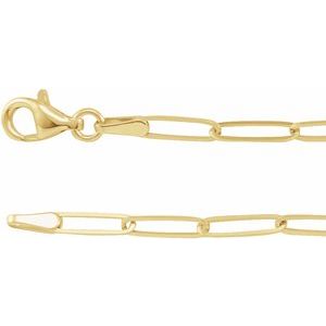 14K Yellow 2.6 mm Elongated Link Chain 7" Bracelet