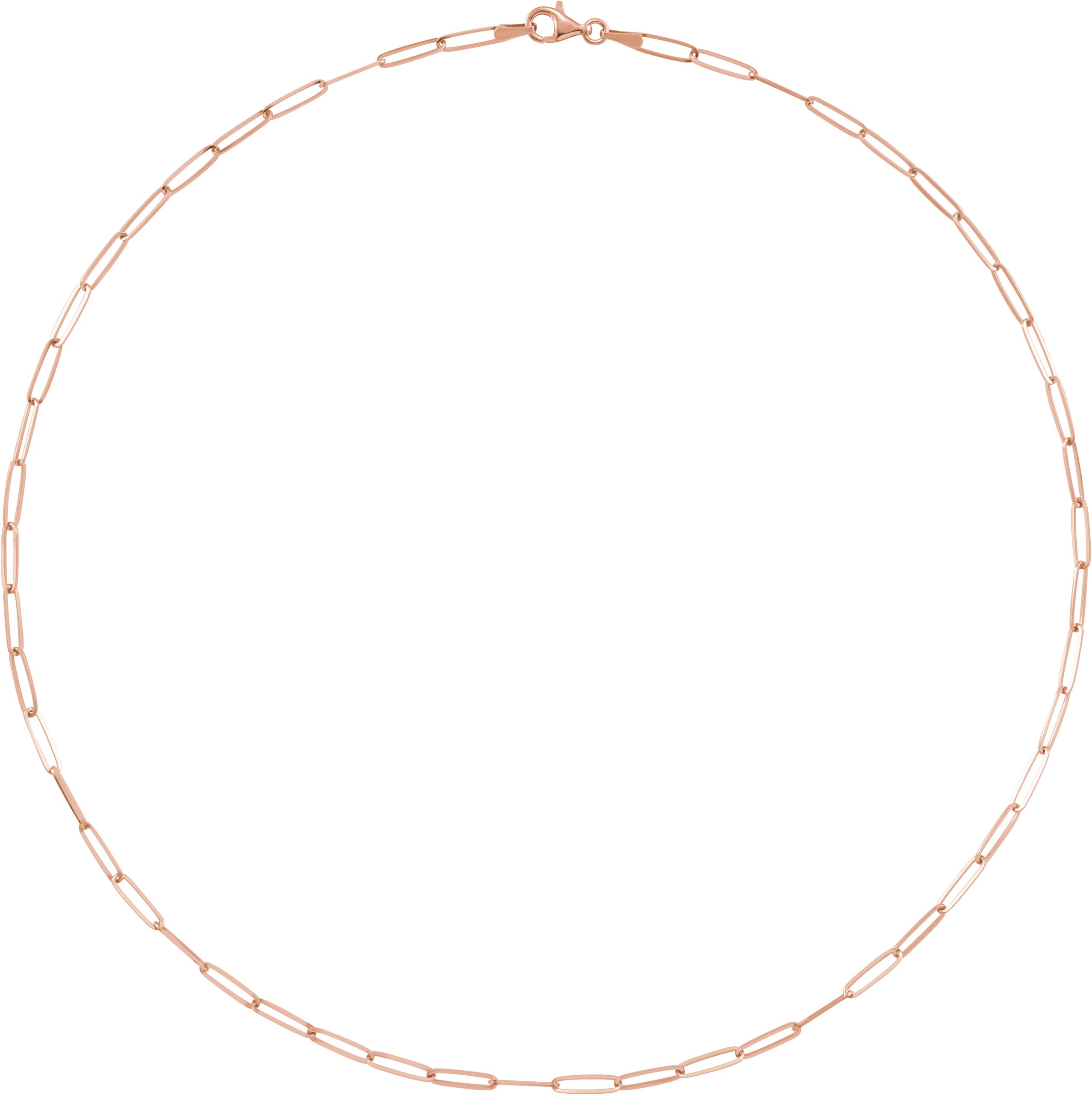 14K Rose 2.6 mm Paperclip-Style 18 Chain