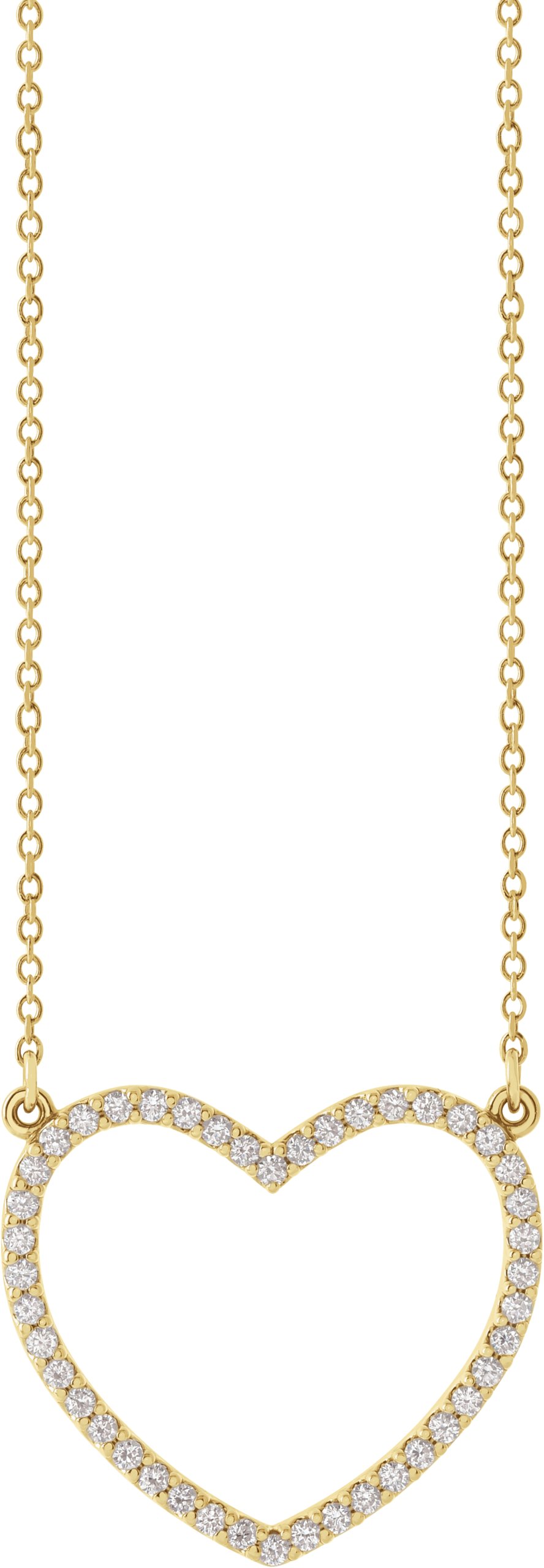 14K Yellow 1/4 CTW Natural Diamond Heart 16" Necklace
