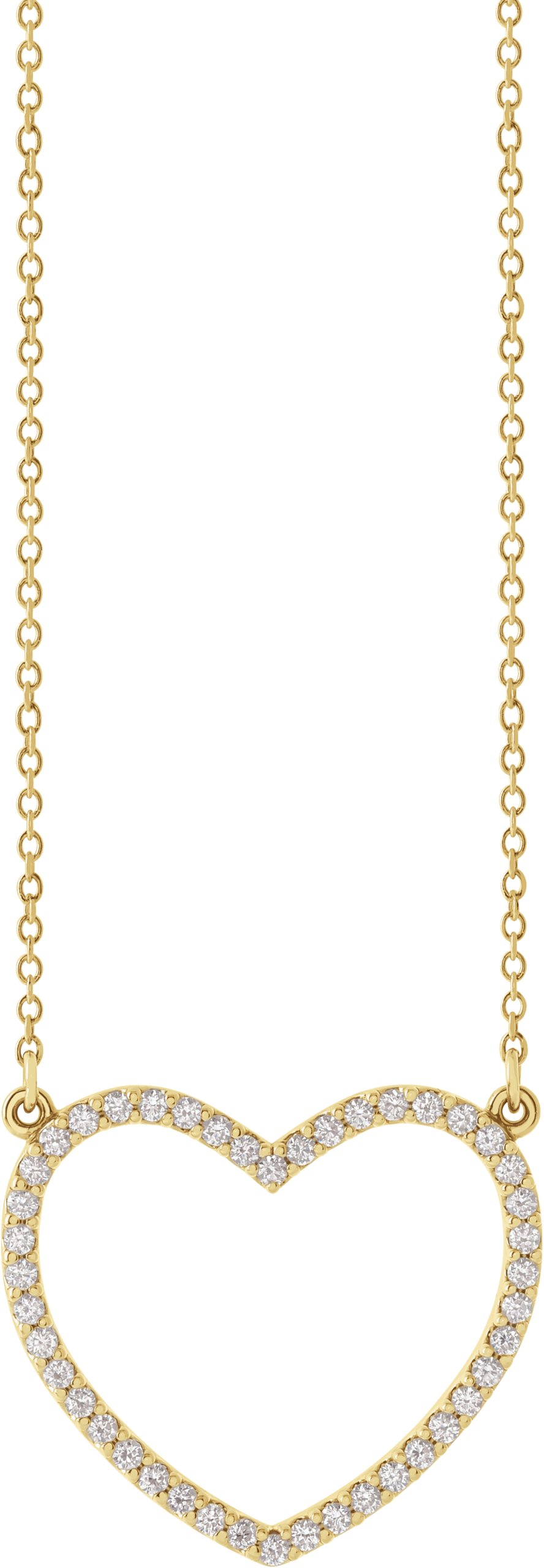 14K Yellow 1/4 CTW Natural Diamond Heart 16" Necklace