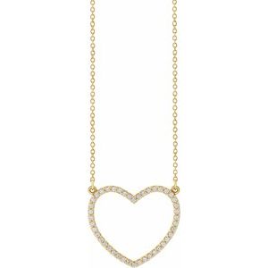 14K Yellow 1/4 CTW Natural Diamond Heart 16" Necklace