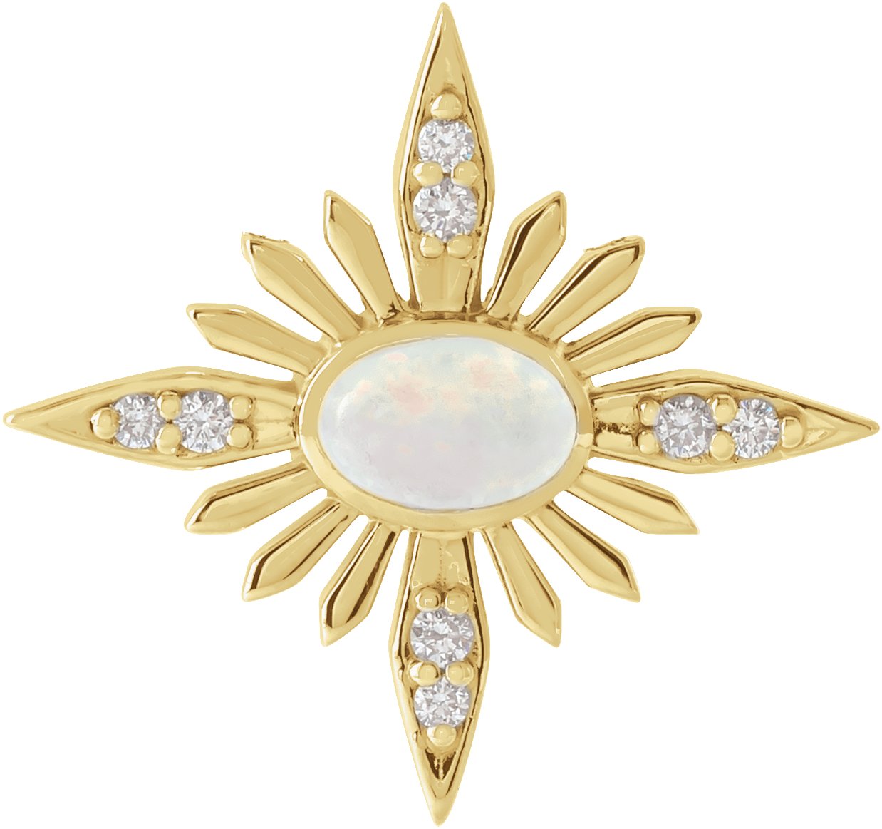 14K Yellow Ethiopian Opal and .08 CTW Diamond Celestial Pendant Ref. 16508251