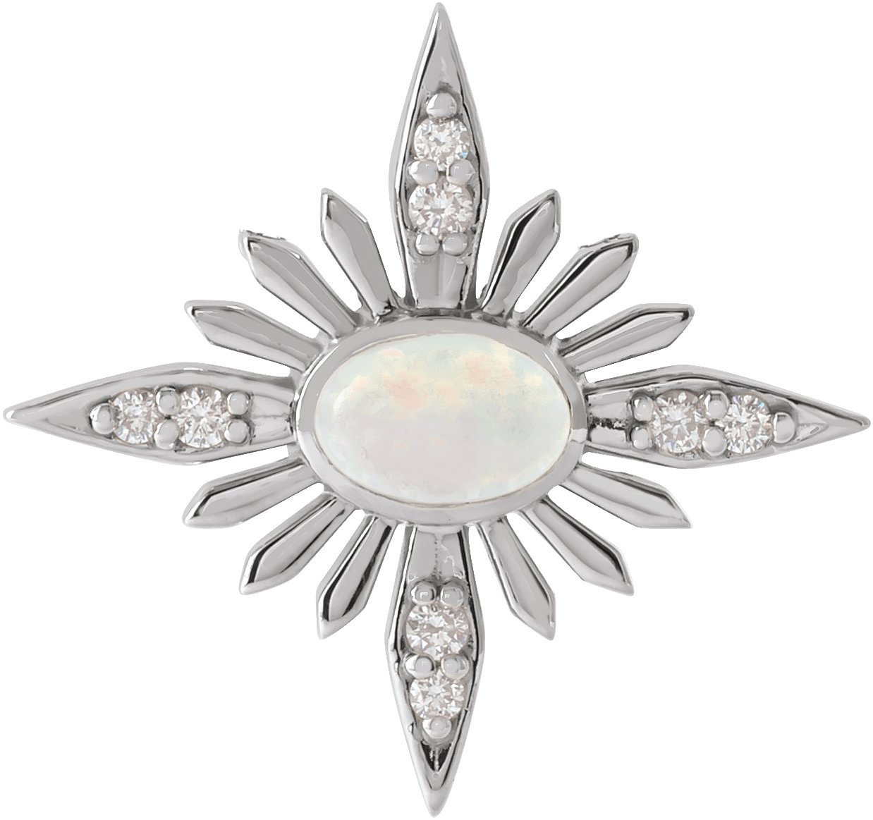 Platinum Ethiopian Opal and .08 CTW Diamond Celestial Pendant Ref. 16508259