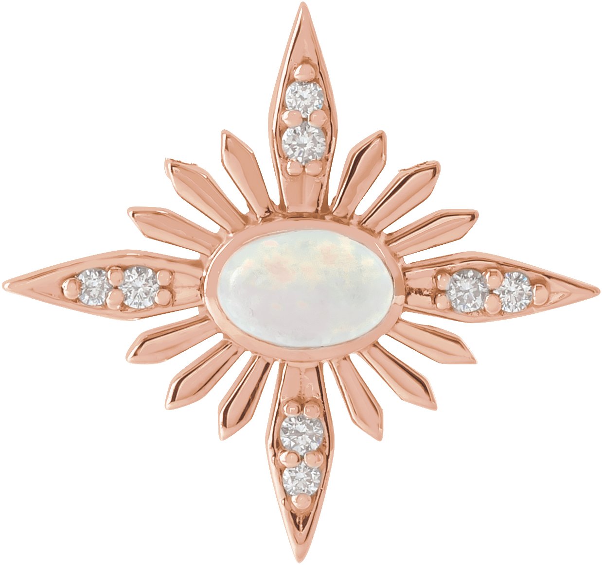 14K Rose Ethiopian Opal and .08 CTW Diamond Celestial Pendant Ref. 16508255