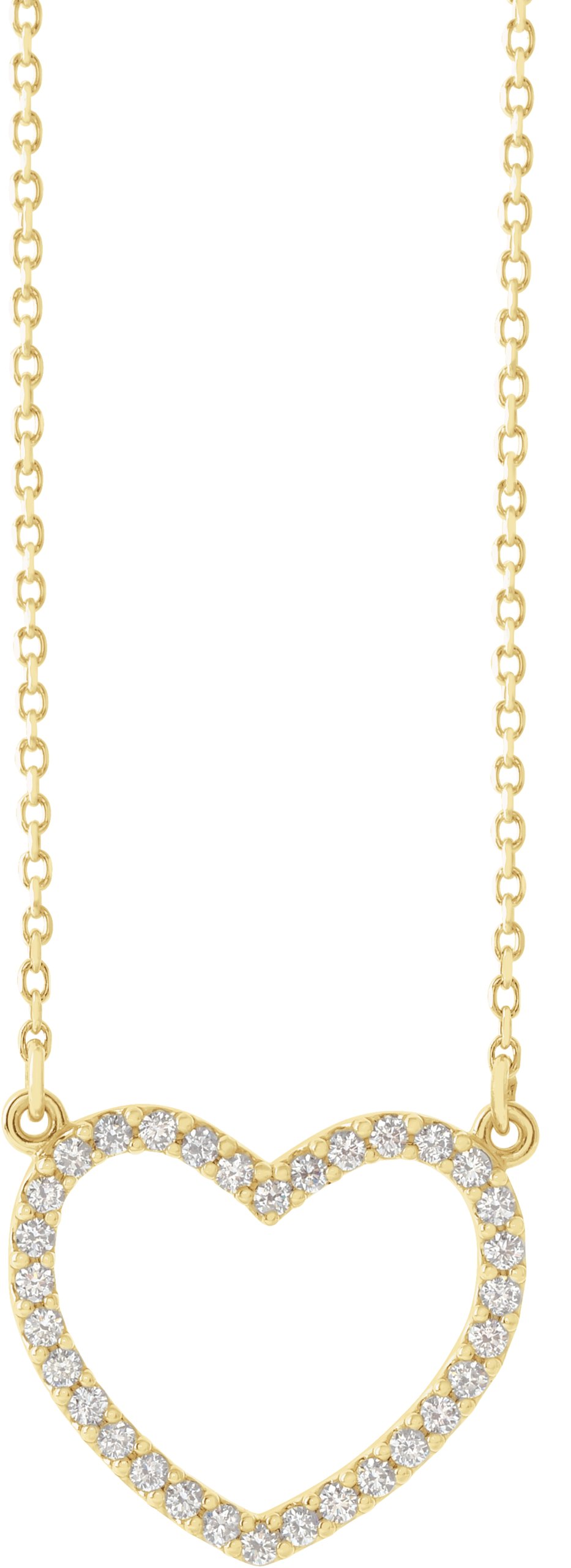 14K Yellow 1/5 CTW Natural Diamond Small Heart 16" Necklace