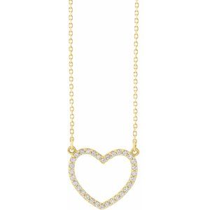14K Yellow 1/5 CTW Natural Diamond Small Heart 16" Necklace