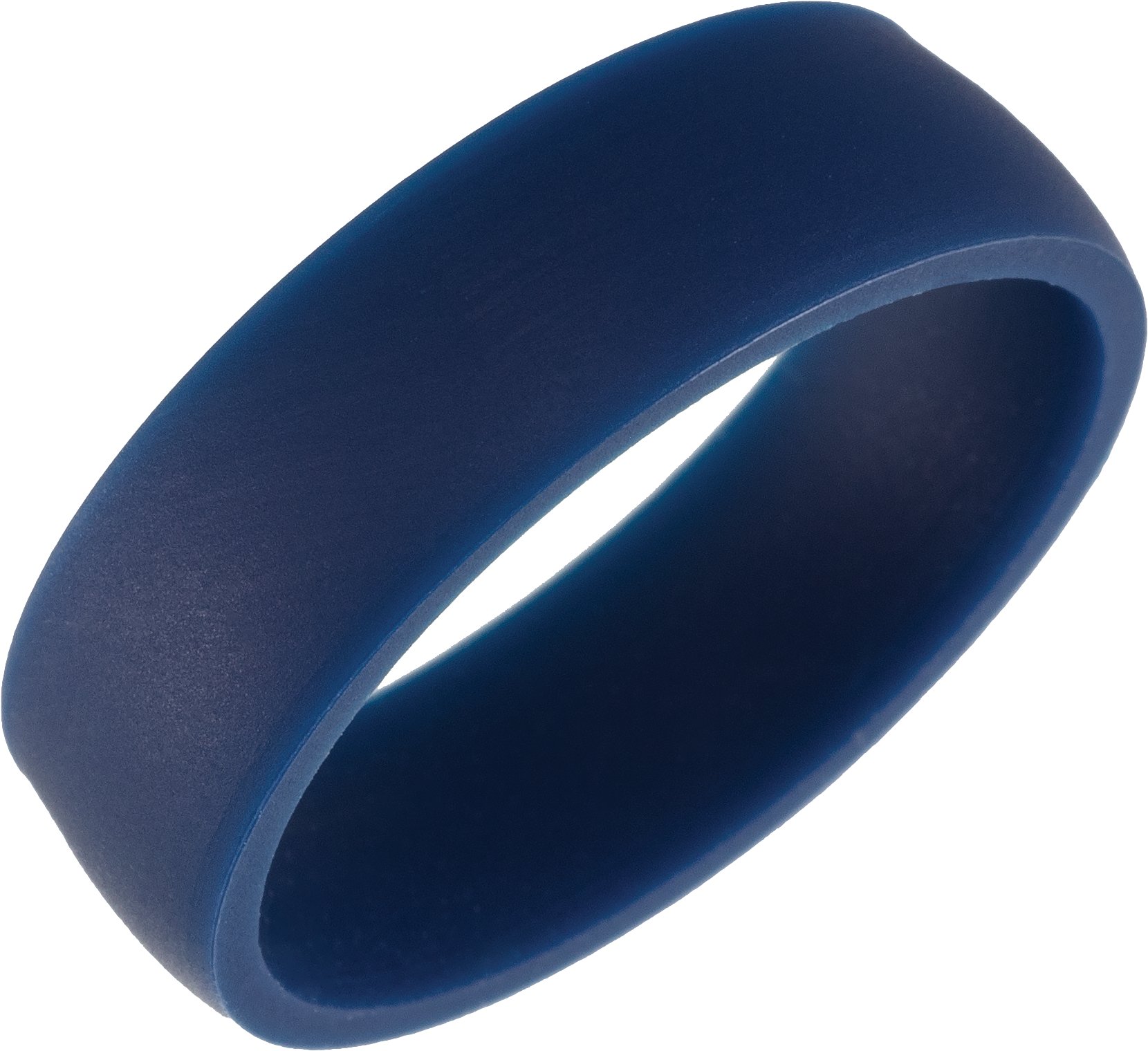 Navy Silicone 7 mm Comfort-Fit Half Round Band Size 10
