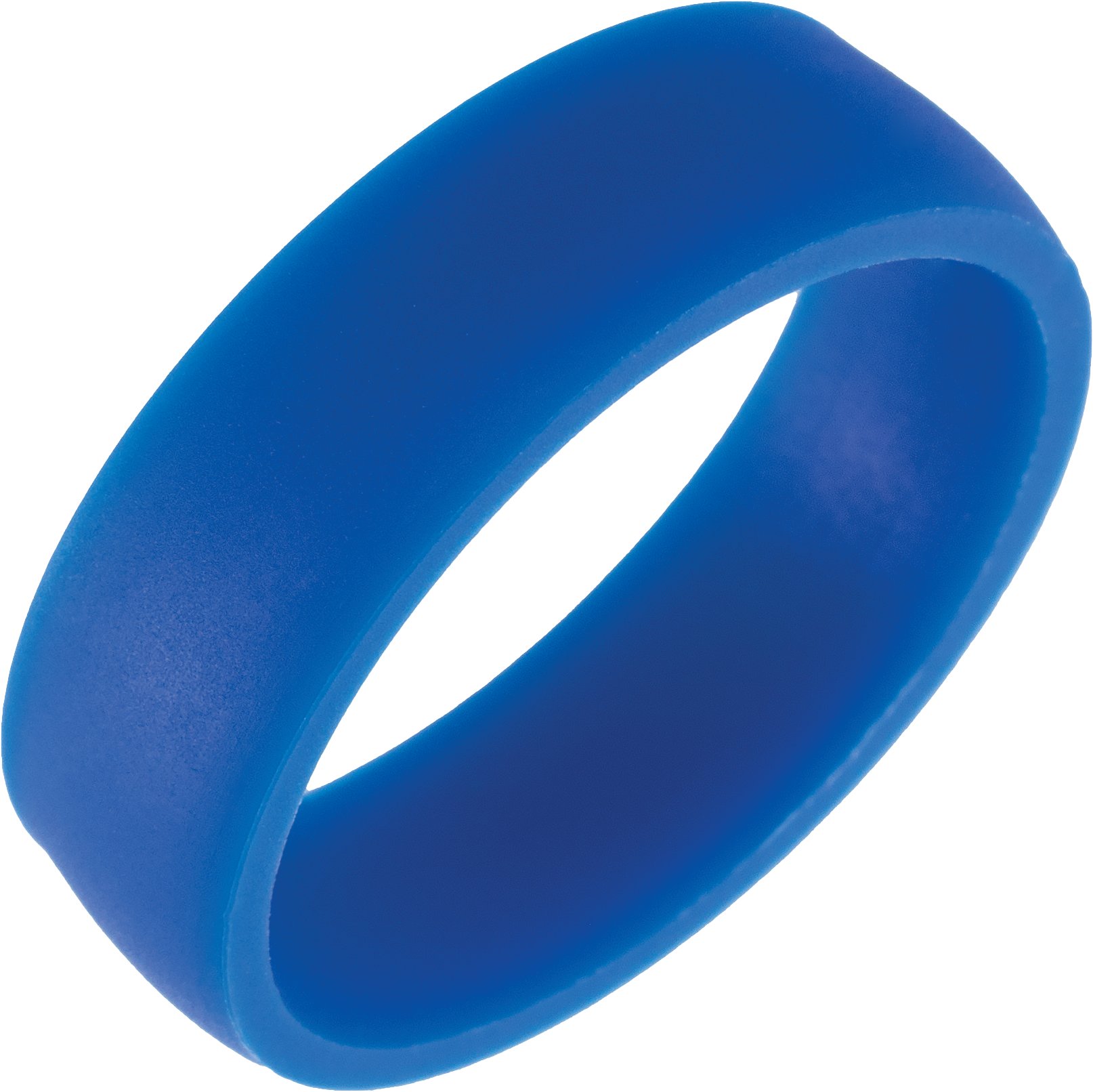 Royal Blue Silicone 7 mm Comfort-Fit Half Round Band Size 10