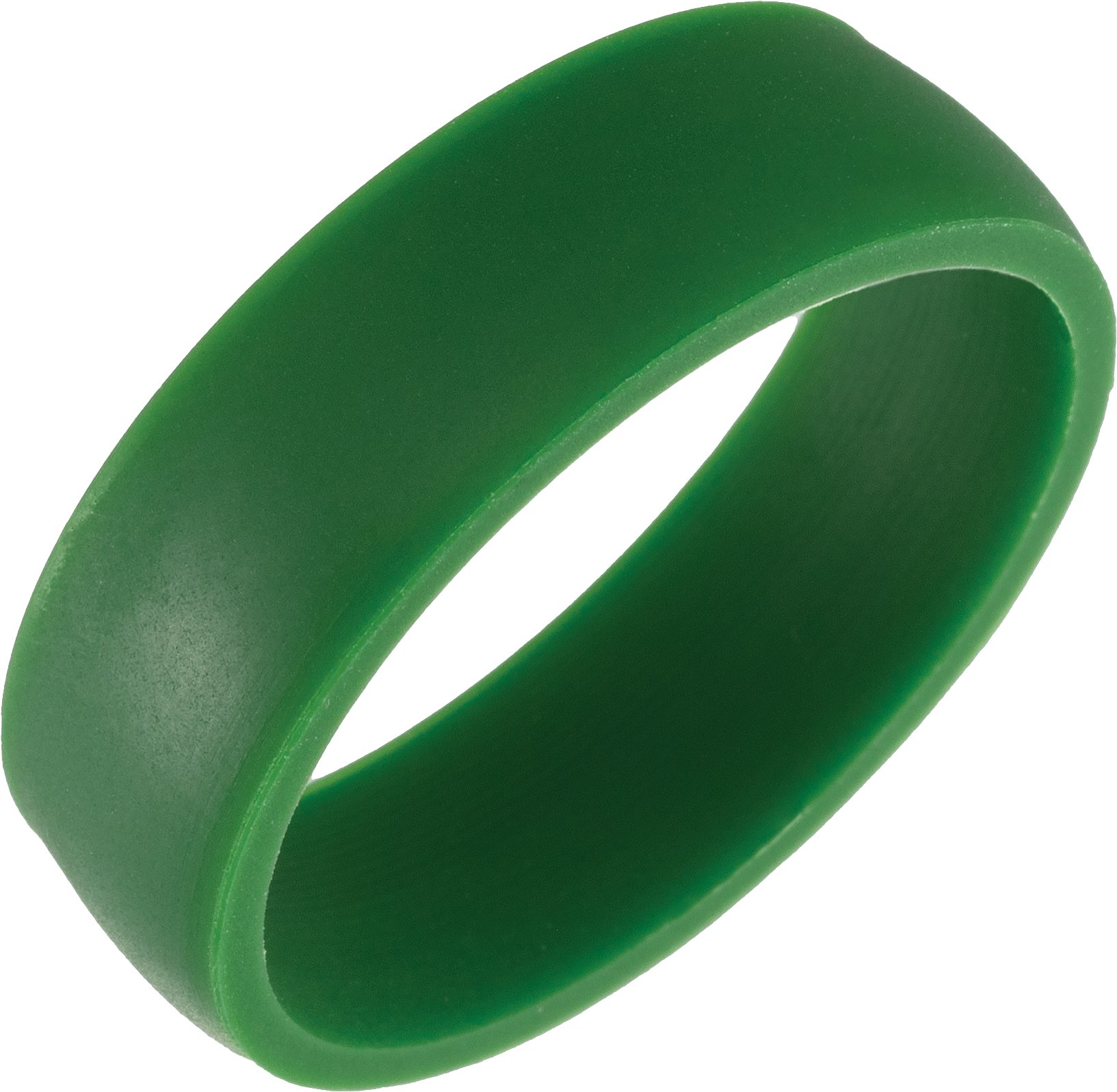 Green Silicone 7 mm Comfort-Fit Half Round Band Size 10