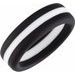 Black with White Stripe Silicone Dome Comfort-Fit Band Size 10