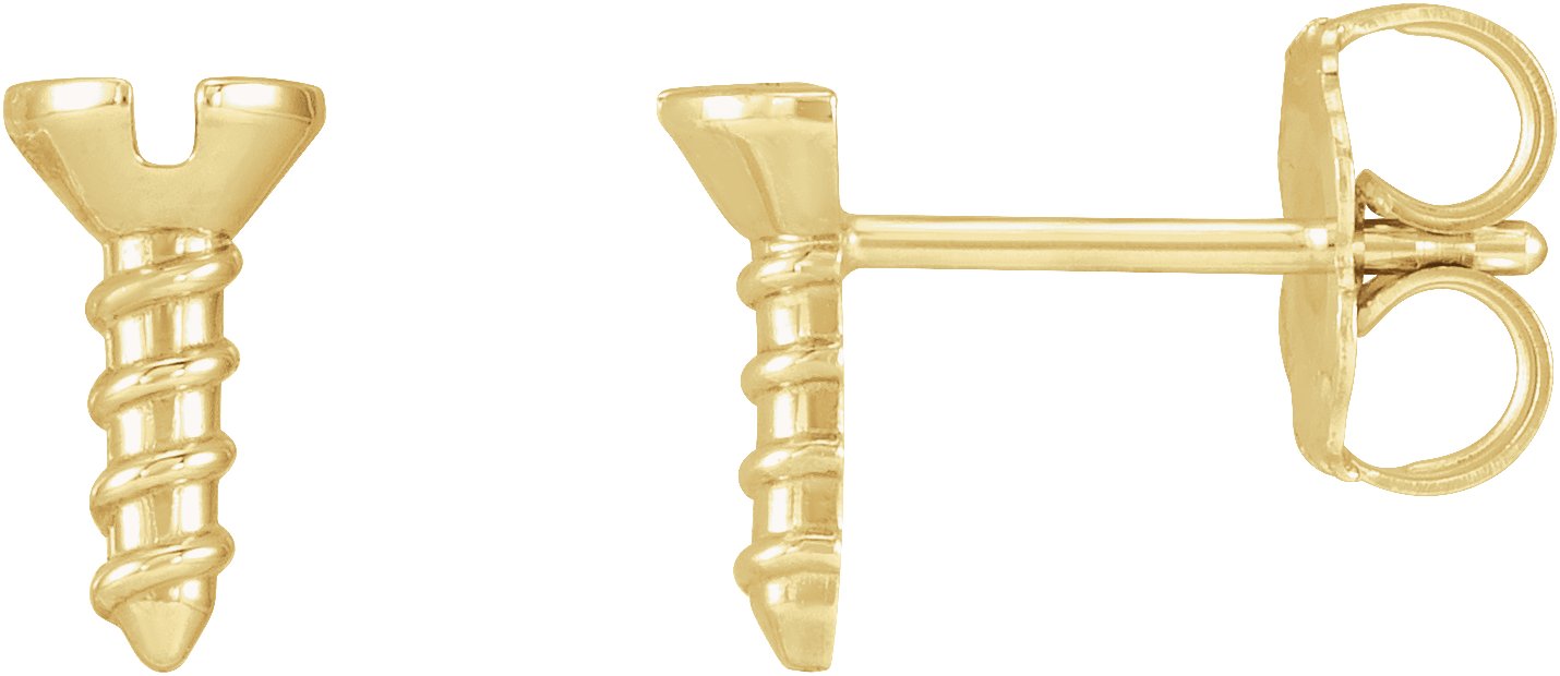 14K Yellow Screw Earrings