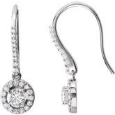 14K White 4.5 mm Round Forever Brilliant® Moissanite & 3/8 CTW Diamond Earrings