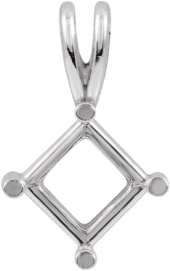 Square 4-Prong Pre-Notched Pendant