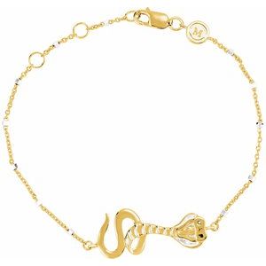 18K Yellow Vermeil Serpent Symbol for Temptation 7 1/2" Bracelet   
