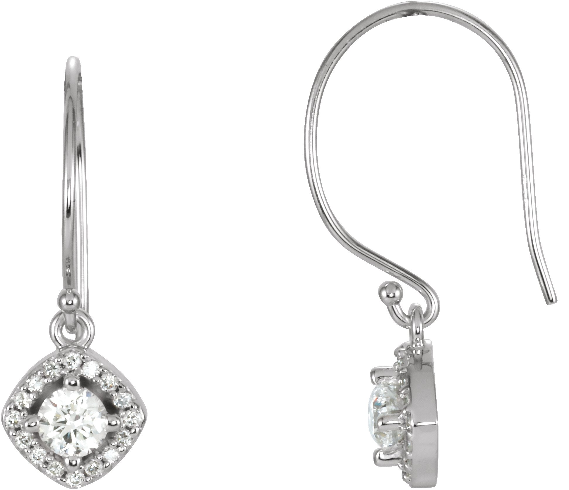 14K White 5/8 CTW Natural Diamond Earrings