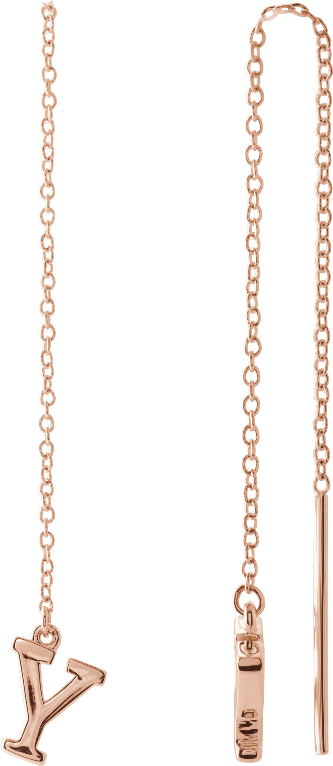 Single Initial Chain Earrings