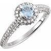 14K White Aquamarine and .625 CTW Diamond Engagement Ring Ref 4428007
