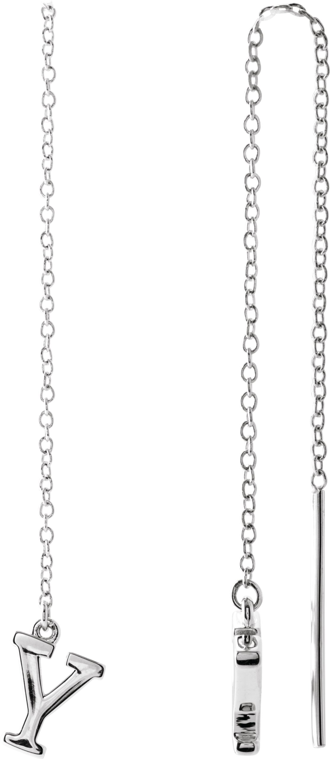 Single Initial Chain Earrings