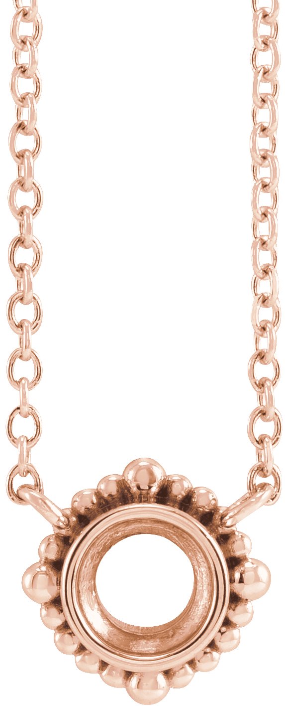Beaded Bezel-Set Necklace or Center