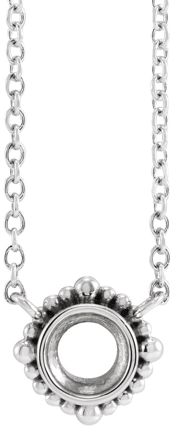 Beaded Bezel-Set Necklace or Center