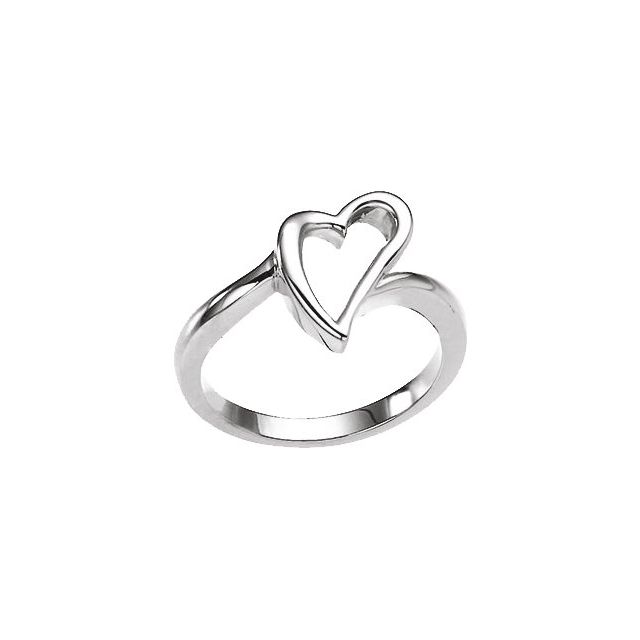 10K White Heart Ring
