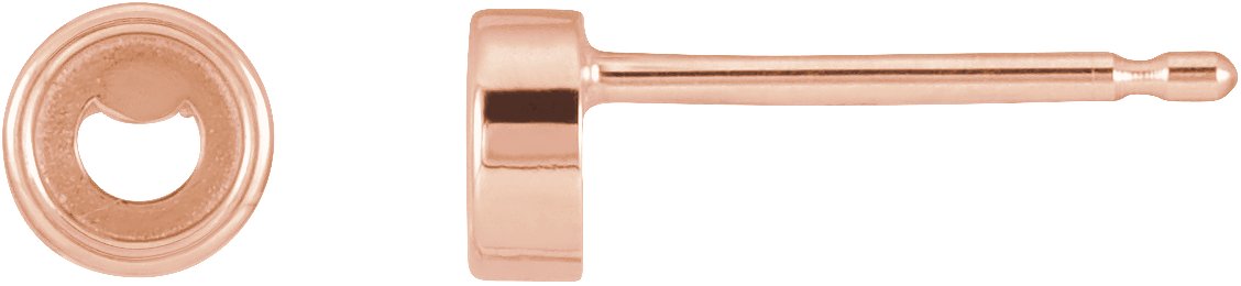 Round Bezel-Set Rose-Cut Stud Earrings