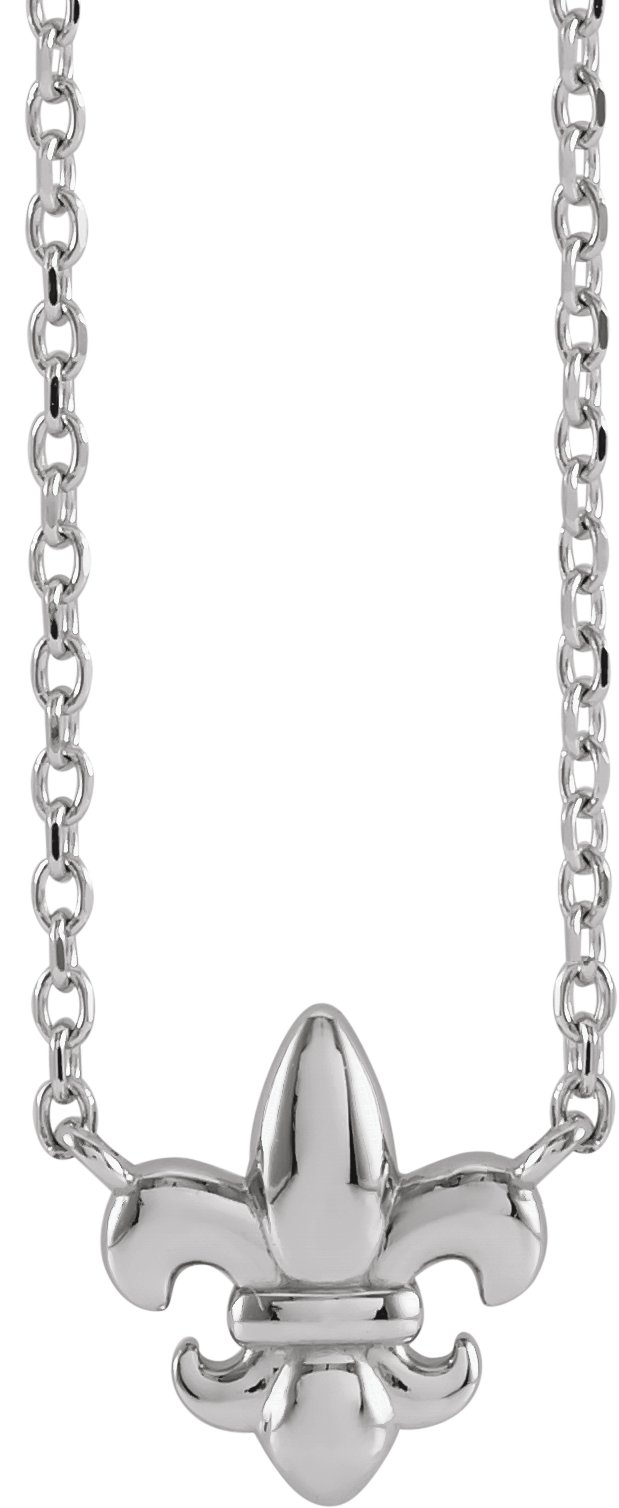 Sterling Silver Petite Fleur-de-lis 18" Necklace