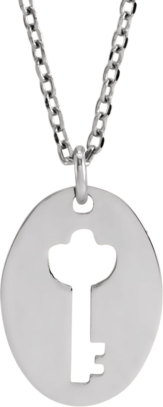 Pierced Key Silhouette Necklace or Pendant