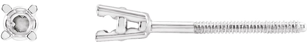 Round 4-Prong Pre-Notched Stud Earrings