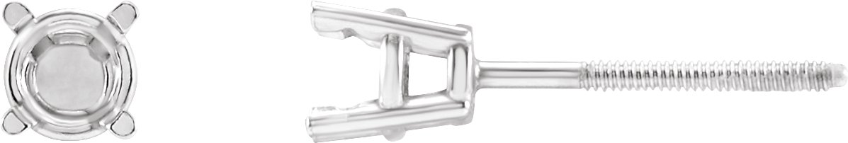 Round 4-Prong Pre-Notched Stud Earrings