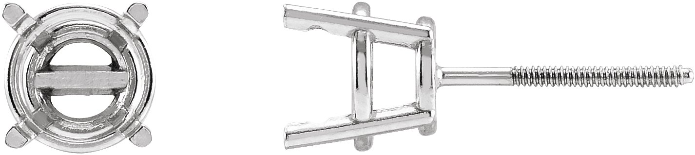 Round 4-Prong Pre-Notched Stud Earrings