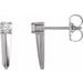 Platinum 1/6 CTW Natural Diamond Knife-Edge Bar Earrings