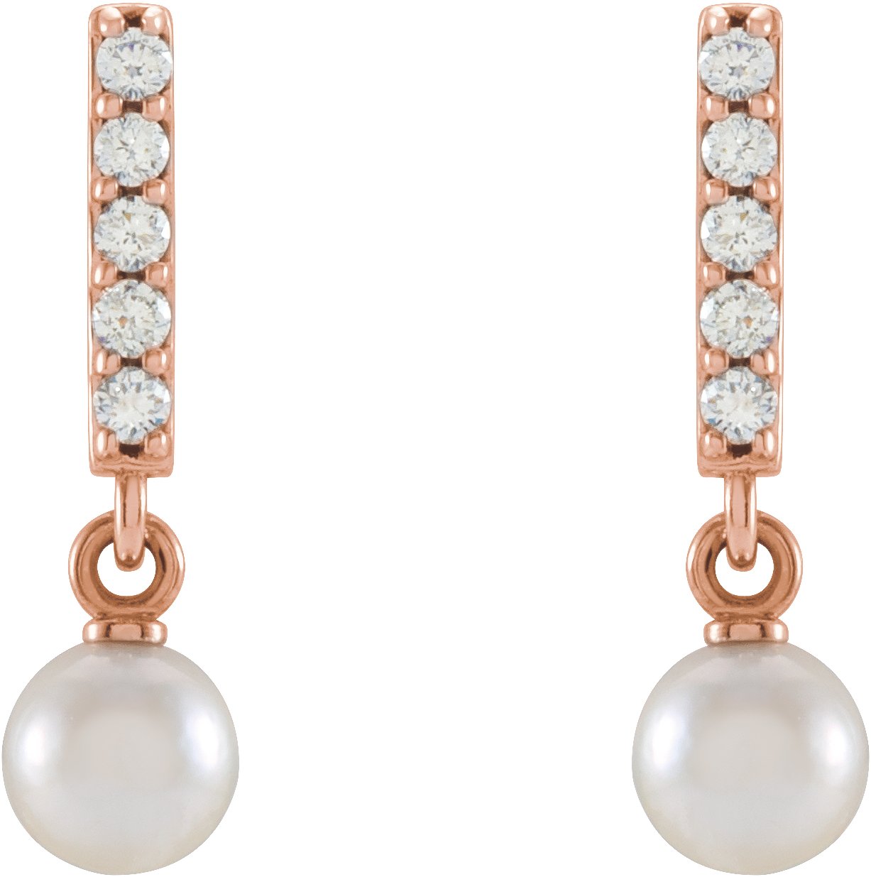 Alternative view of Pearl Bar Earrings