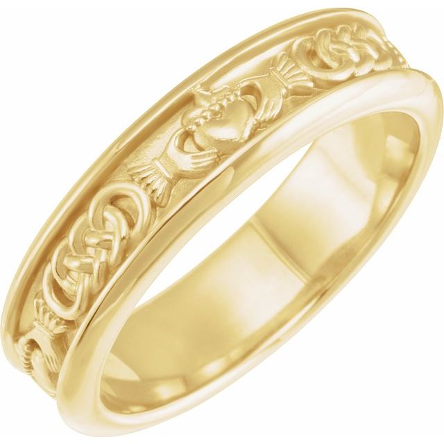10K Yellow Claddagh Ring Size 8.5