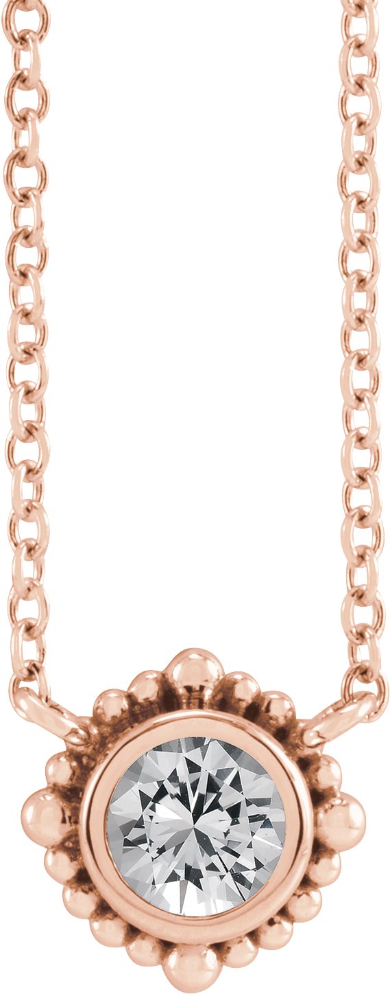 Beaded Bezel-Set Necklace or Center