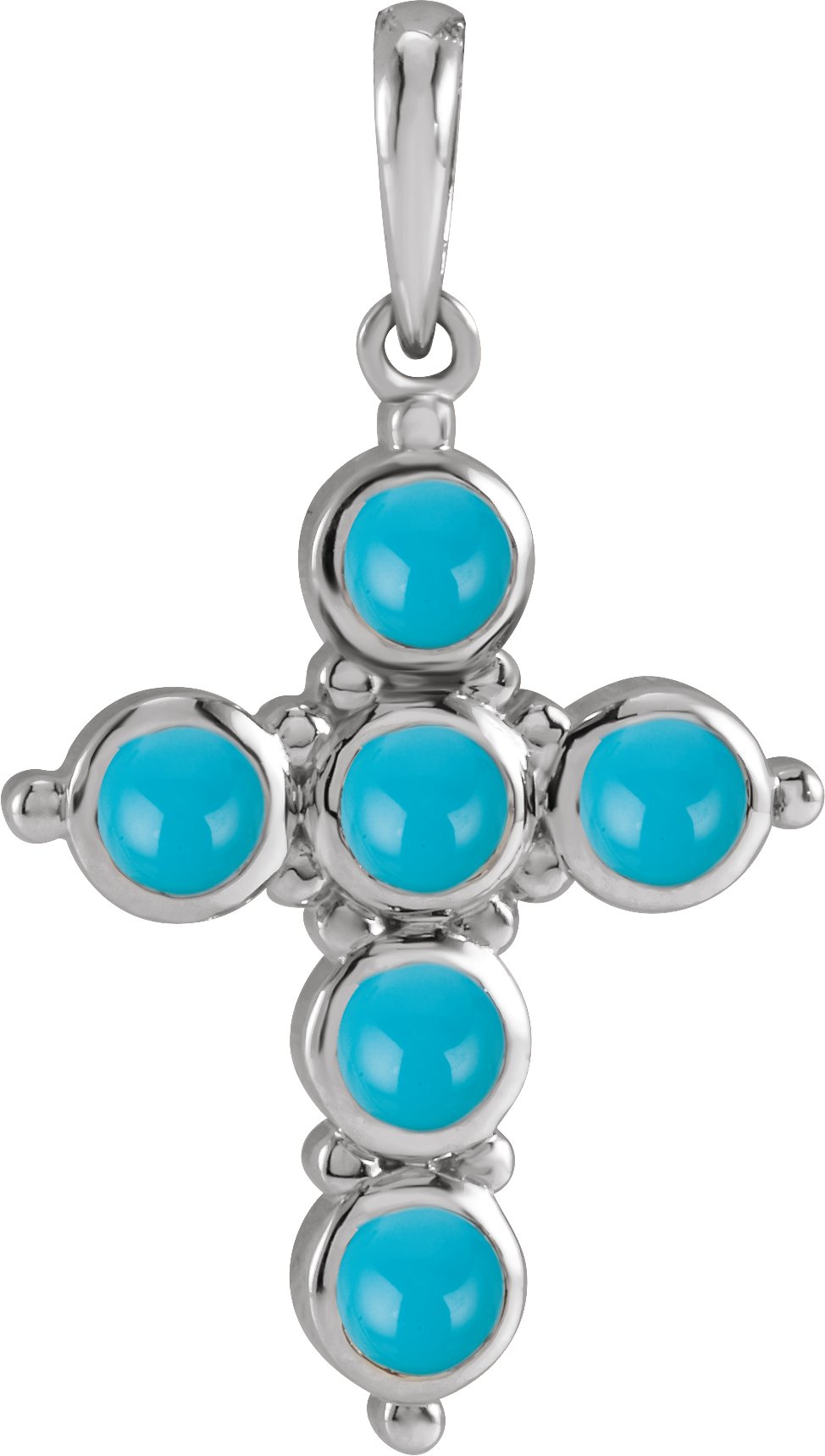 Sterling Silver Natural Turquoise Cross Pendant