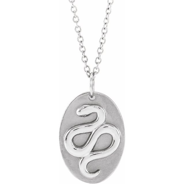 Sterling Silver Snake 16-18" Necklace
