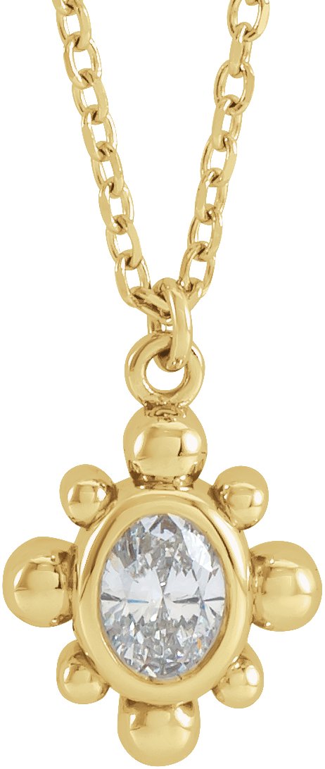 Bezel-Set Beaded Necklace