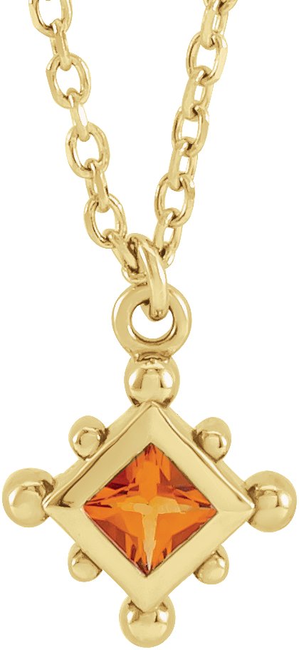 Bezel-Set Beaded Necklace