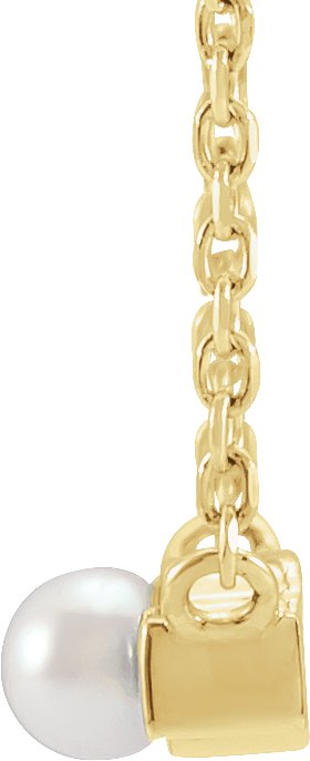 Alternative view of Pearl Petite Bar Necklace or Center
