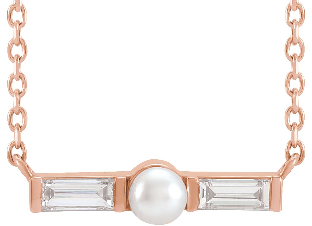 Pearl Petite Bar Necklace or Center