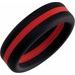 Black with Red Stripe Silicone Dome Comfort-Fit Band Size 10