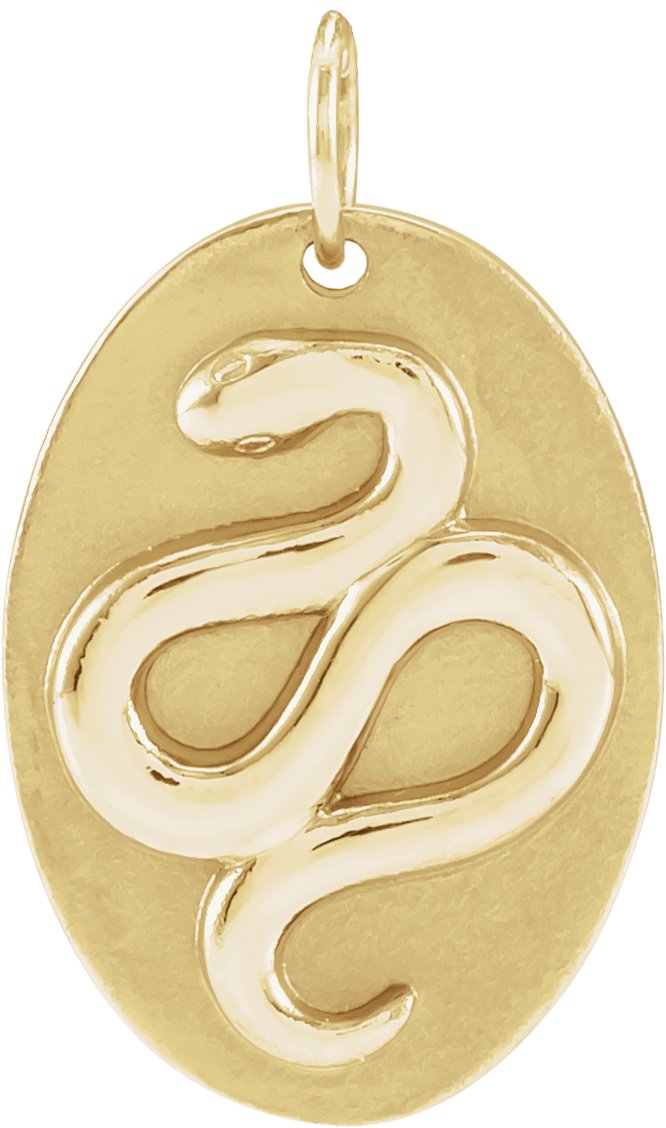 14K Yellow 16.5x10.5 mm Snake Pendant