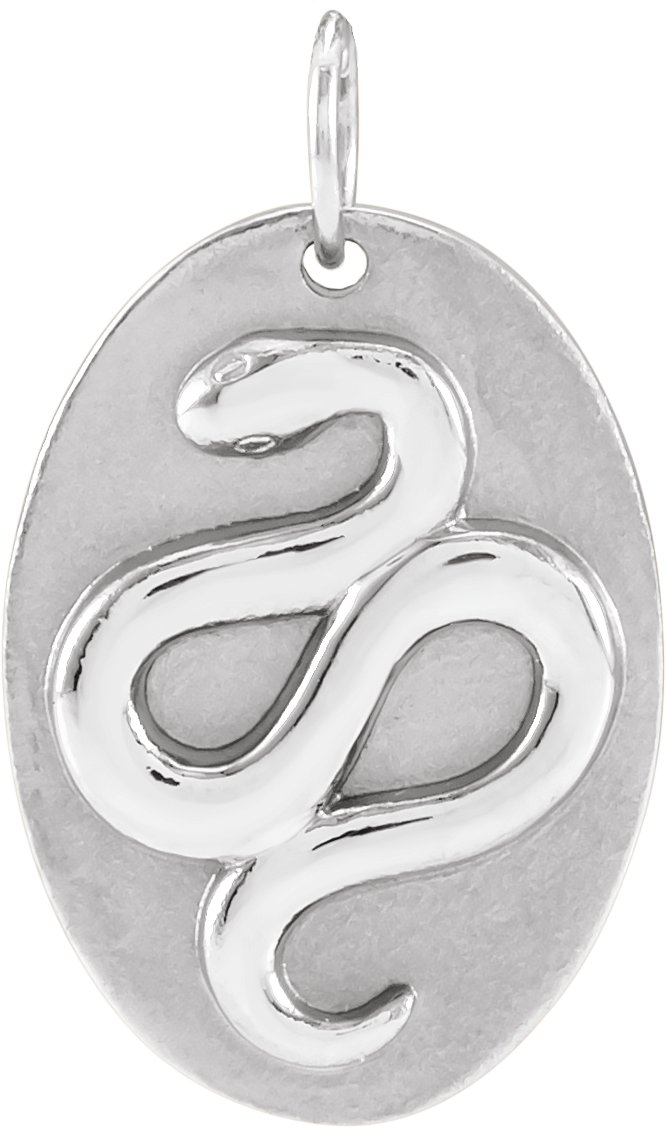 Sterling Silver 16.5x10.5 mm Snake Pendant