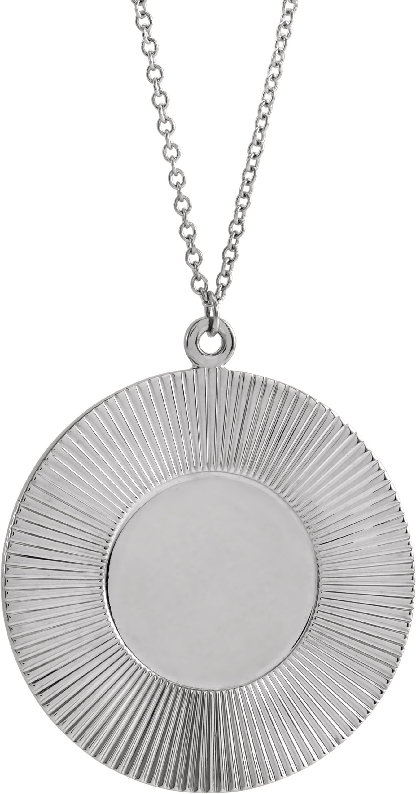 14K White Sunburst 20" Necklace