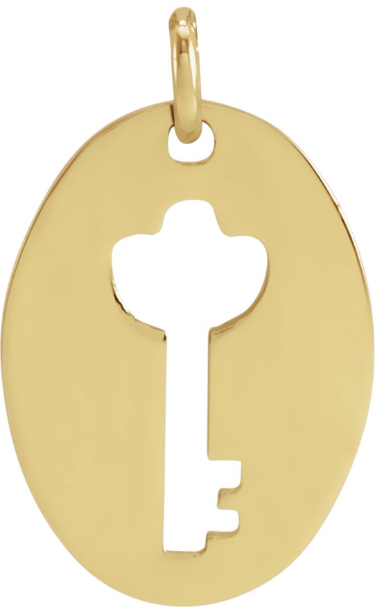 14K Yellow 9.9x5.8 mm Pierced Key Silhouette Pendant