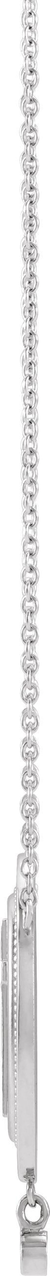 Sterling Silver .015 CT Natural Diamond Rosary Cross 18 Necklace